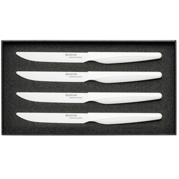 Picture of 4-Piece Micro-Serrated Ceramic Steak Knife Set - White