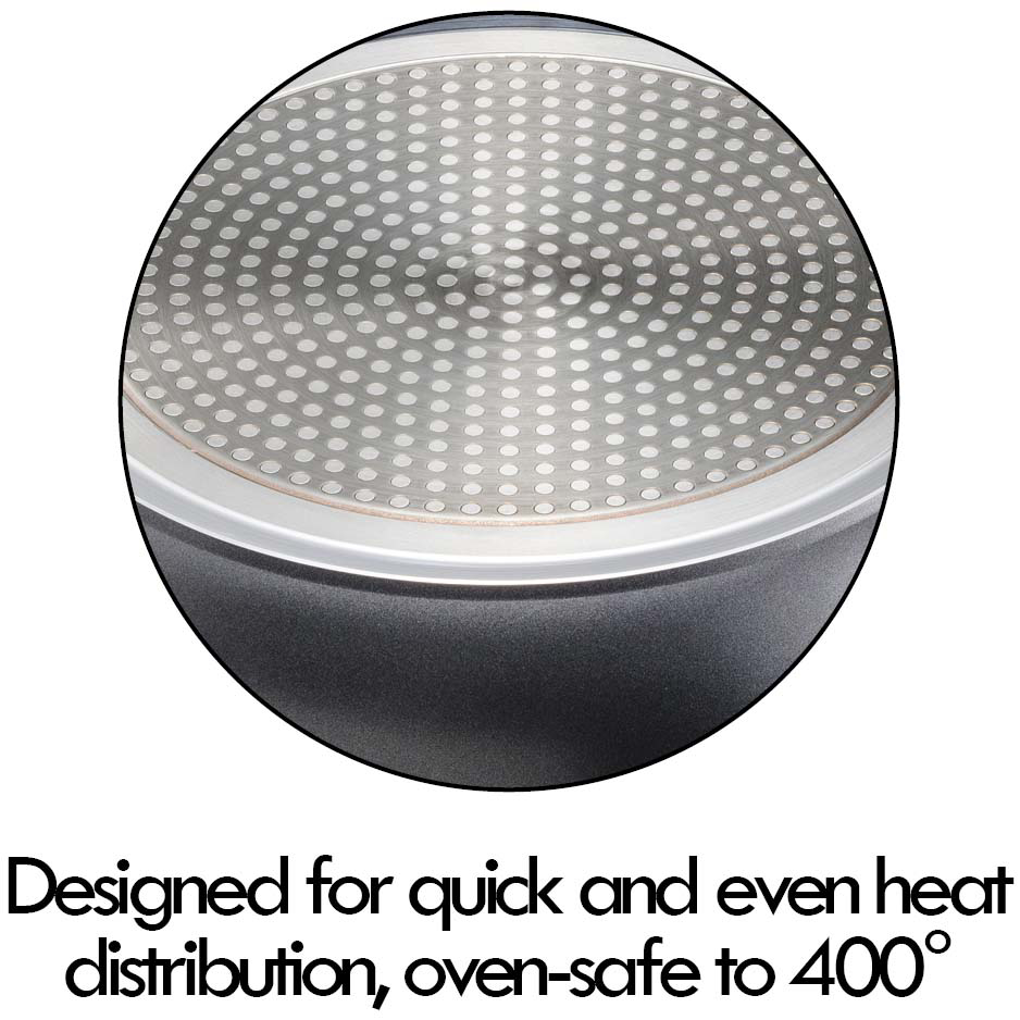designed for quick, even heat distribution